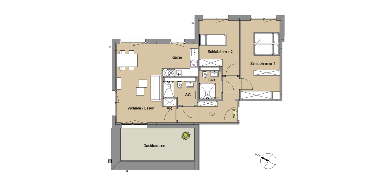 Etagenwohnung Leverkusen Manfort - 3 Zimmer, 84 m&sup2;, 1.256&euro; | Angebot:26844063