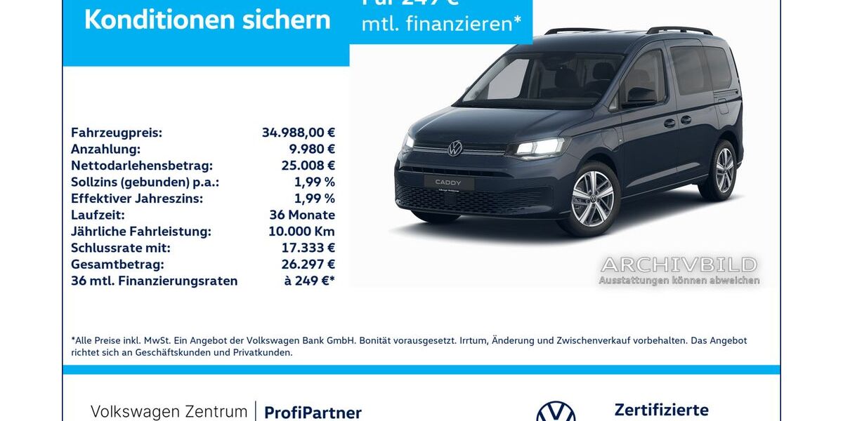 VW Caddy 10.201 km 34.988 &euro; Leverkusen 51379