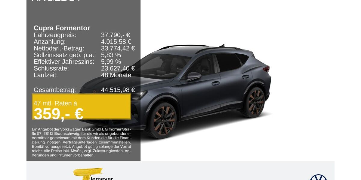 Cupra Formentor 22.708 km 37.790 &euro; Remscheid 42897