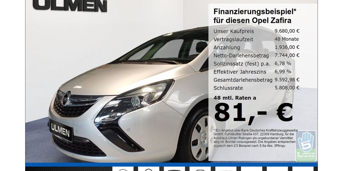 Opel Zafira 109.716 km 8.980 &euro; Ratingen 40880