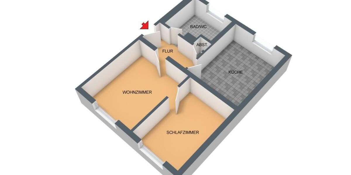 Etagenwohnung Düsseldorf Rath - 2 Zimmer, 51 m&sup2;, 648&euro; | Angebot:27306167