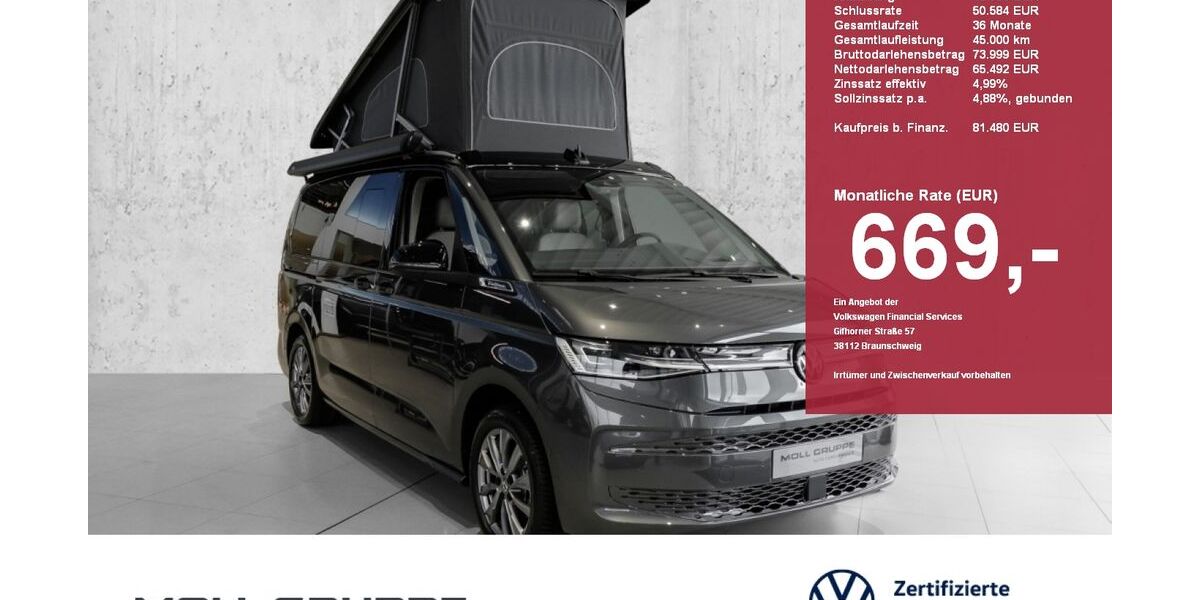 VW T7 California 7.325 km 78.480 &euro; Düsseldorf 40474